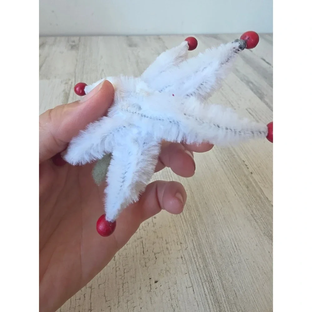 Vtg style snowman star ornament shabby chic Xmas tree